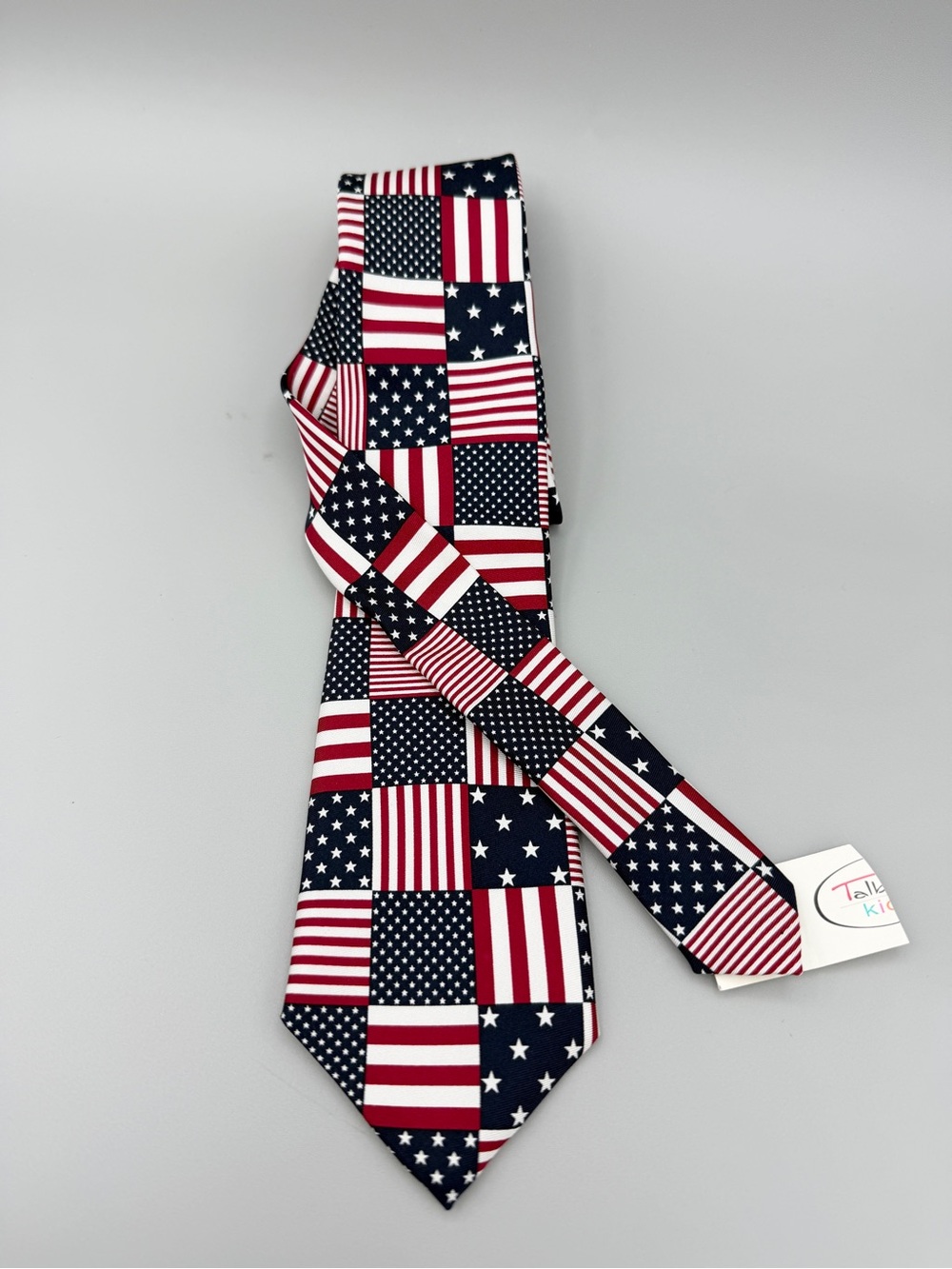 Talbots Kids Red, White & Blue Silk  Stars and Stripes Flag-Print Tie